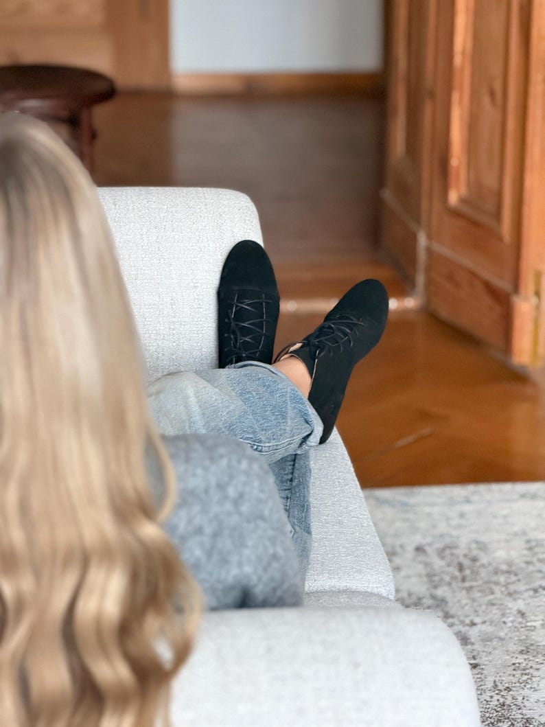 Greta - Skórzane botki do kostki, Damskie botki do kostki, Koniakowe sznurowane buty do kostki, Retro botki do kostki, Eleganckie buty, Buty Anna Maratti zdjęcie 14