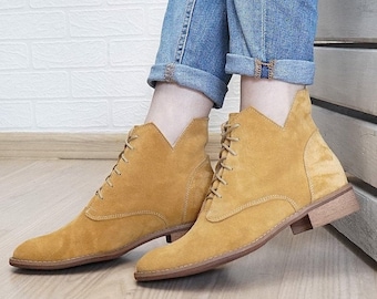 Flat Ankle Boots - Etsy