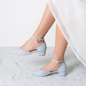 Roma - leather low block heels,blue block heels,wedding shoes,ankle strap shoes,mary jane shoes,wedding white shoes,anna maratti shoes