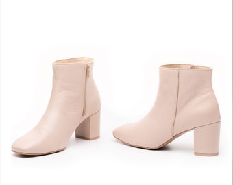 Aldo - leather ankle boots,Ankle boots,High heels ankle boots,Beige ankle boots,Wedding ankle boots,Block heels wedding shoes,Winter wedding