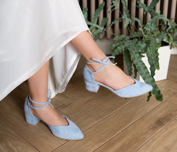 BLUE WEDDING HEELS High Heels for Bride Baby Blue Block - Etsy | Blue heels  wedding, Blue block heels, Blue heels