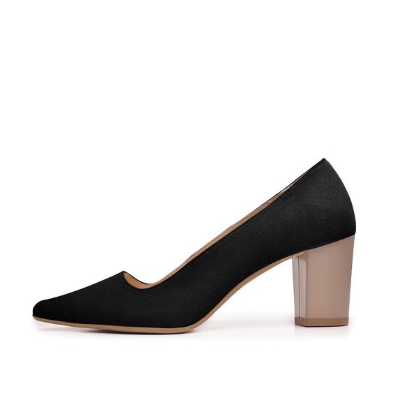 Women's Block Heeled Pumps Pointed Toe Stacked Heeled High - Temu United  Arab Emirates