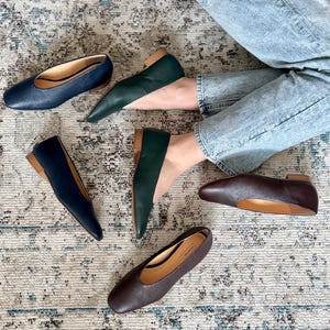 Nina - Black Leather Ballerinas,Ballet Flats,Soft Leather Flats,Flat Women Shoes,Anna Maratti Shoes