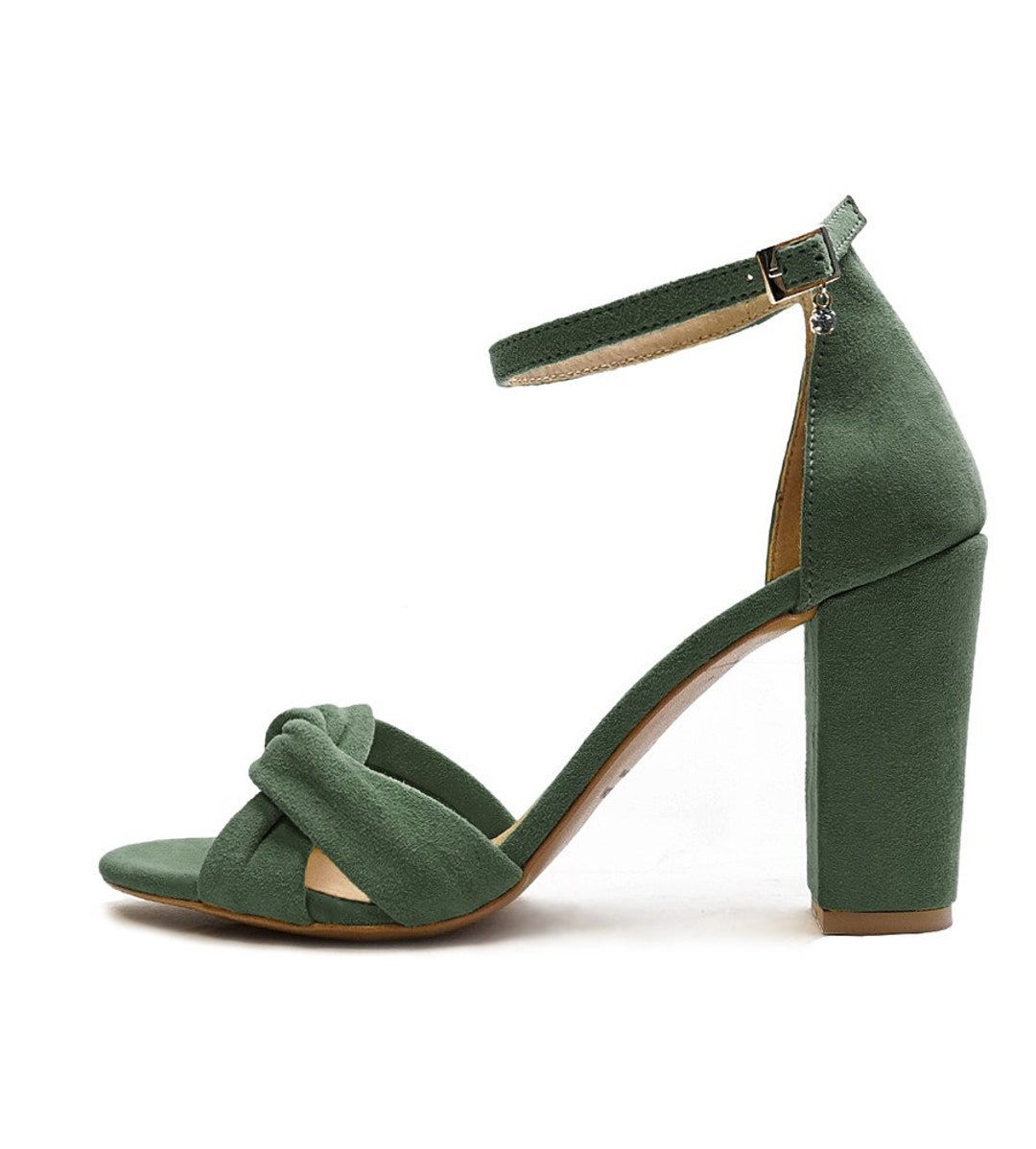 Carina Leather Sandalsblock Heels Sandalswomen - Etsy