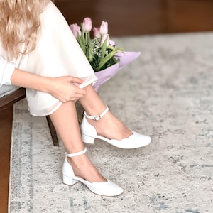 Roma - Leather Block Heels,Blue Block Heels,Wedding Shoes,Ankle Strap Shoes,Mary Jane Wedding Shoes,Retro Wedding Shoes, Anna Maratti Shoes