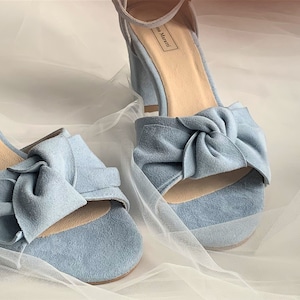 Rila - leather blue block heels,Wedding shoes,Wedding heel sandals,Vintage wedding,Something blue,Blue wedding shoes,Bride shoes,Blue heels