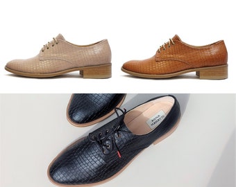 Molo - oxford en cuir noir, chaussures à cravate plate, chaussures à lacets pour femmes, oxfords pour femmes, chaussures noires à cravate, oxford marron, chaussures pour femmes, chaussures pour femmes noires