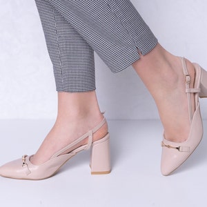 Lucy - sale 8 US black shoes,pointed toe pumps,white block heels,wedding slingback,closed toe slingback,black slingback,anna maratti shoes