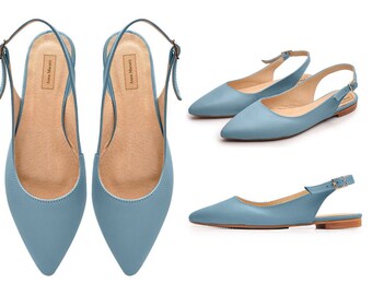 blue slingback flats