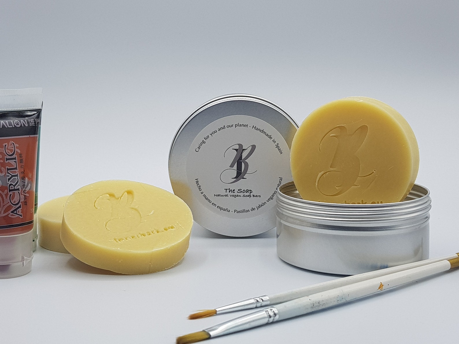 Solid Brush Soap for Paint Brushes & Make Up Brushes Etsy