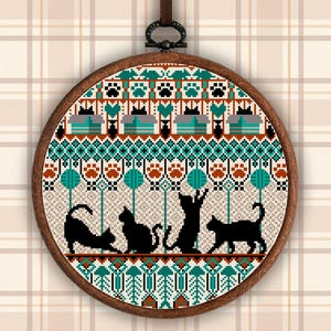 Cats cross stitch pattern, Modern embroidery pattern, Cat lover gift instant download, Cat cross stitch sampler, Animal cross stitch chart