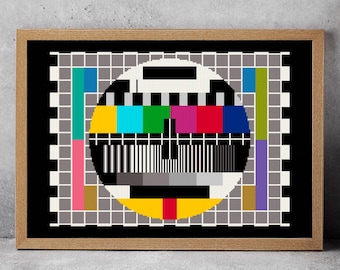 TV Test Cross Stitch Pattern: Retro Embroidery (PDF Download)