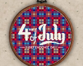 4th of July Independence Day Cross Stitch Pattern: Patriotic USA Sampler (PDF Pattern)
