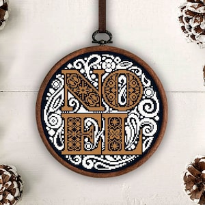 Noel cross stitch pattern, Christmas cross stitch digital download, Nordic cross stitch pdf, Winter embroidery wall decor, Noel embroidery