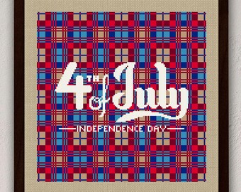 4th of July Independence Day Cross Stitch Pattern: Patriotic USA Sampler (PDF Pattern)