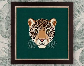Leopard Cross Stitch Pattern: Wild Feline Embroidery (PDF Pattern)