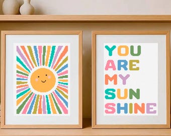 You are my Sunshine Cross Stitch Pattern: Nursery embroidery decor (PDF Pattern)