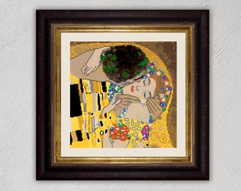 Kruissteekpatroon The Kiss: meesterwerk Klimt (pdf-patroon)