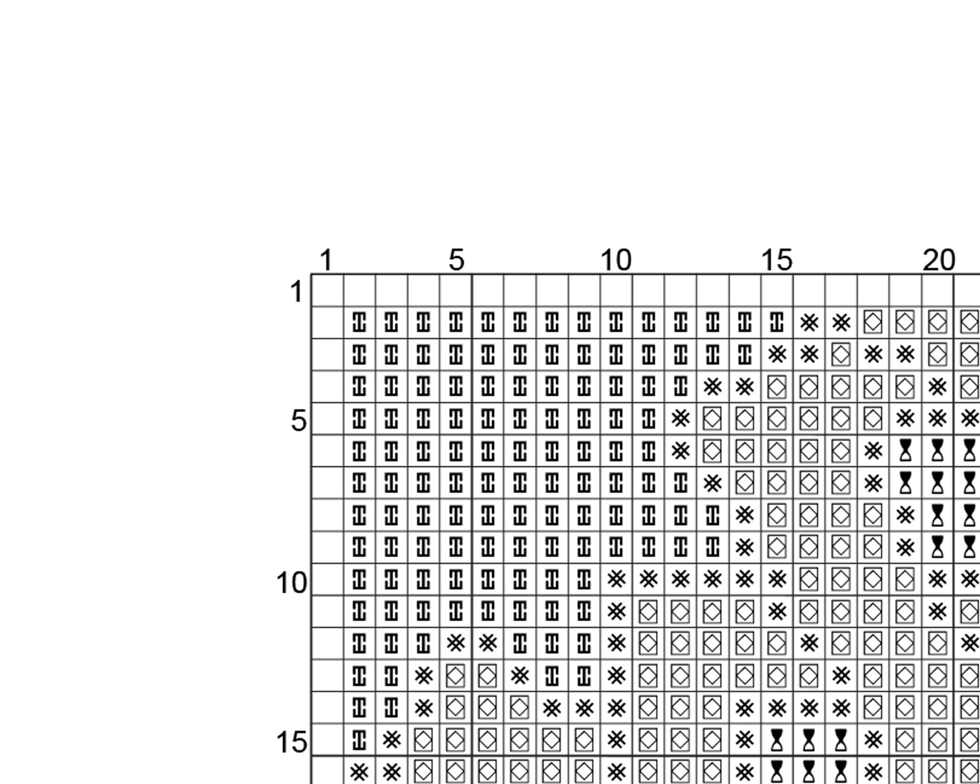 アルハンブラモザイククロスステッチパターン：幾何学模様のタイル