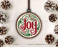 Christmas Joy Cross Stitch Pattern: Holiday Wreath Embroidery (PDF Pattern)