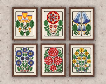 Vintage Floral Cross Stitch Pattern Set: Gustav Marisch Embroidery (PDF Pattern)
