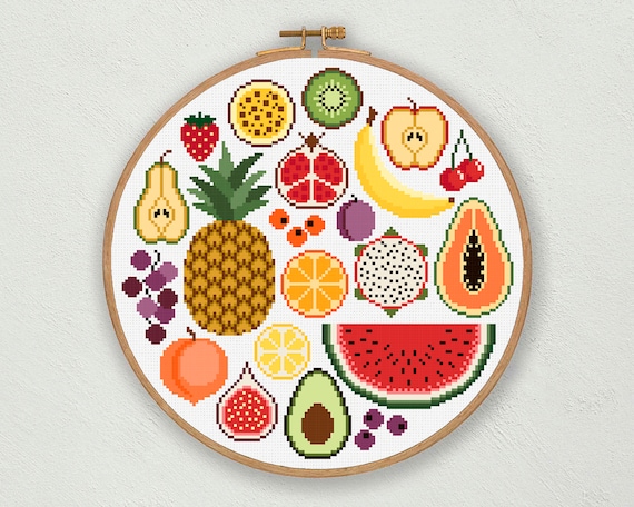 Fruits Cross Stitch Pattern: Modern Kitchen Decor (PDF Pattern) - Etsy