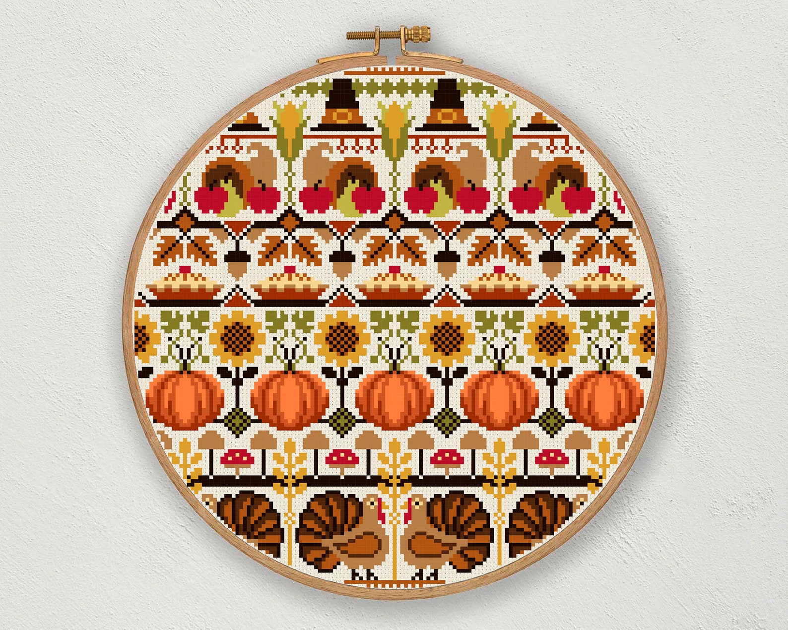 Thanksgiving Cross Stitch Pattern: Autumn Harvest Sampler (PDF Pattern ...