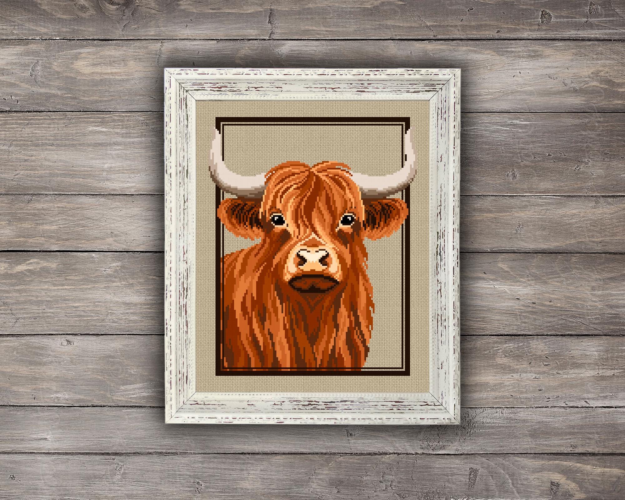 Highland Cow Cross Stitch Pattern: Scottish Embroidery (PDF Pattern ...