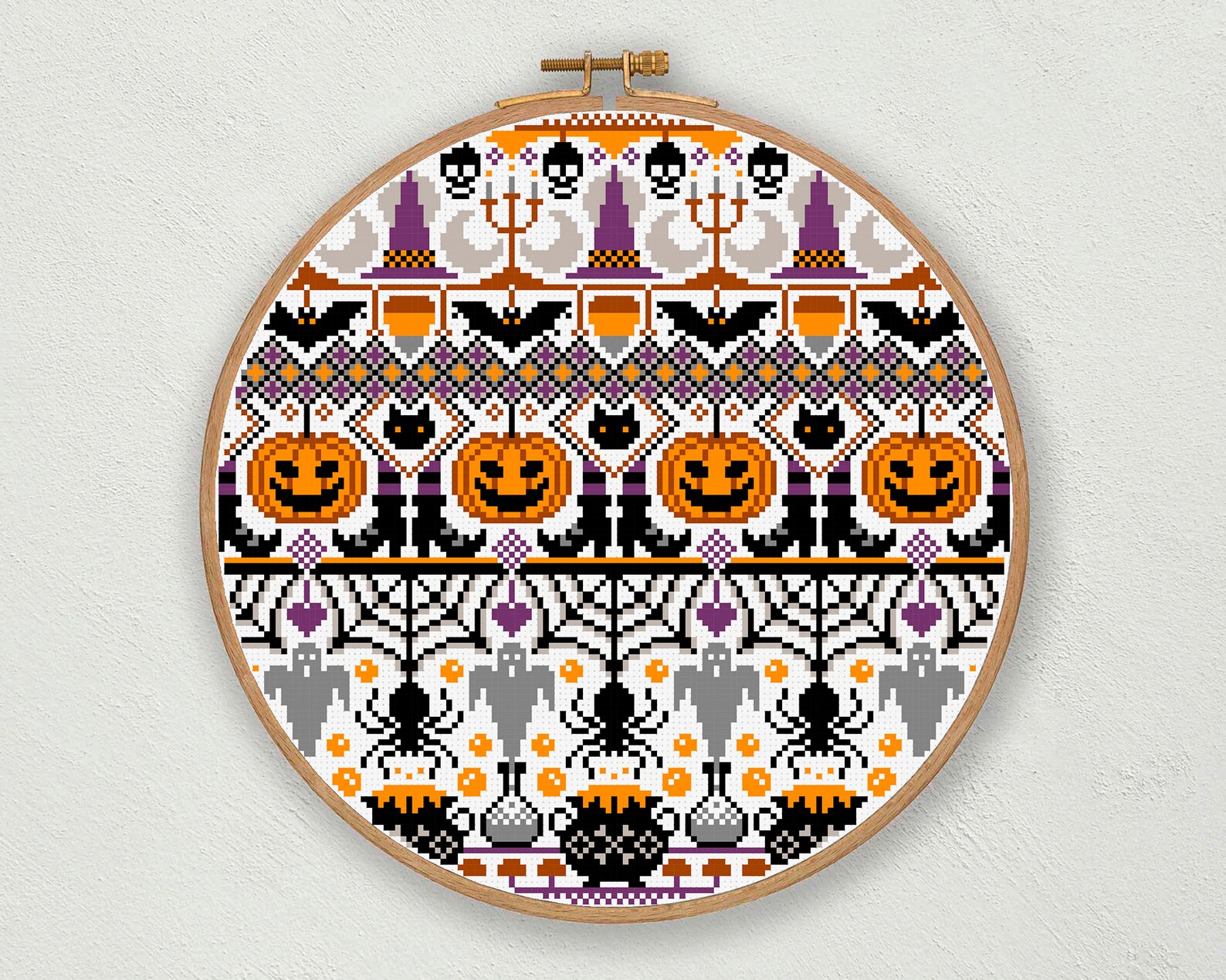 Set of Halloween Cross Stitch Patterns Spooky Cross Stitch Etsy