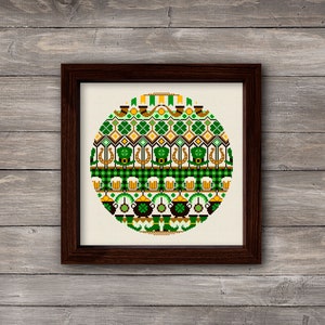 St Patrick's day cross stitch pattern, Saint Patrick cross stitch pdf download, Ireland cross stitch, Clover cross stitch, Shamrock decor image 4