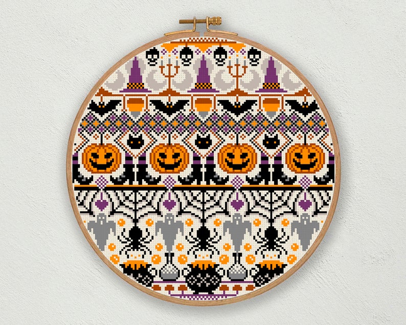 Halloween Cross Stitch Pattern Spooky Cross Stitch Pdf Scary Etsy