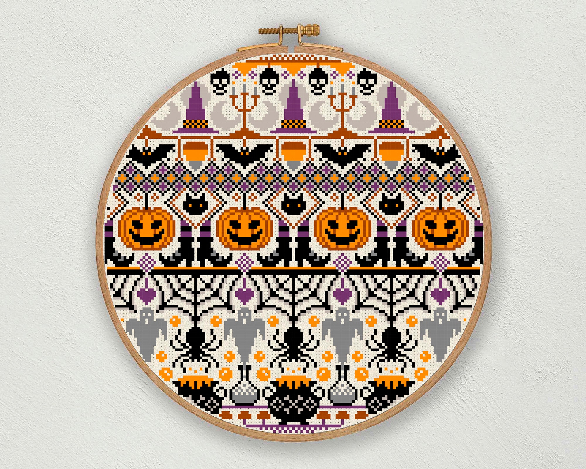 Halloween Cross Stitch Pattern Spooky Cross Stitch Pdf Scary Etsy