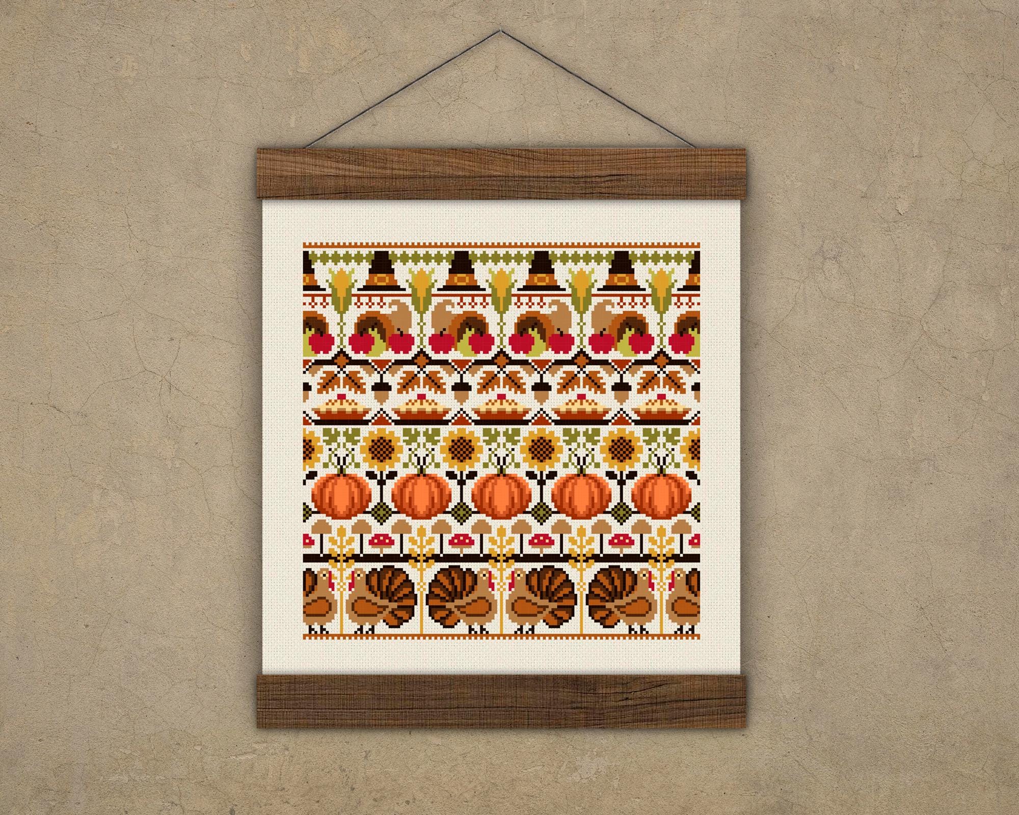 Thanksgiving Cross Stitch Pattern: Harvest Fall Decor (PDF Pattern) - Etsy