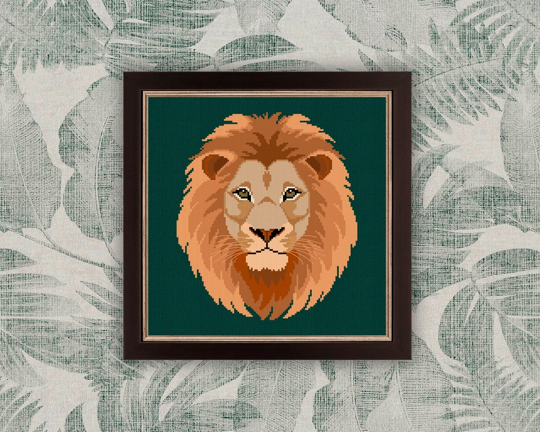 Lion Cross Stitch Pattern, Wild Feline Cross Stitch Chart, Lion ...