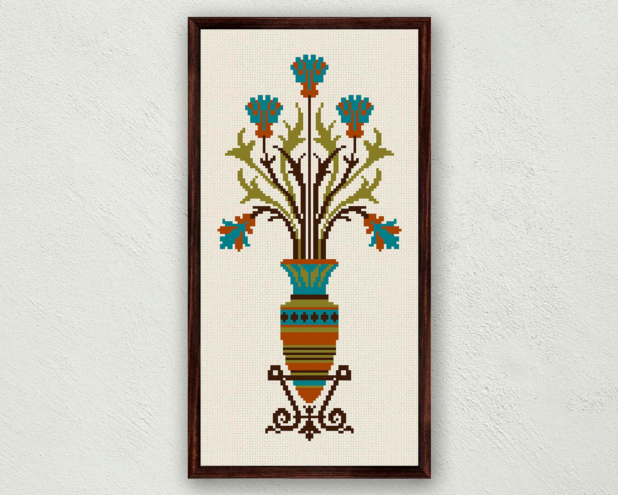 Neo Greek Vase Cross Stitch Pattern Vintage Counted Cross Etsy UK