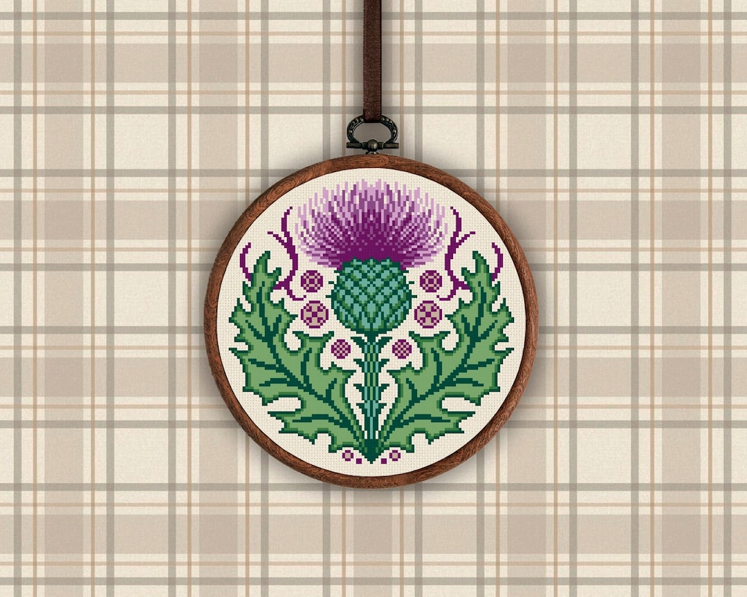 Thistle Cross Stitch Pattern: Scottish Floral Embroidery (PDF Download ...
