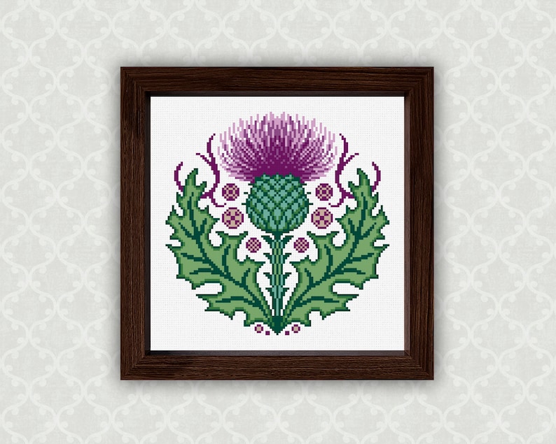 Thistle Cross Stitch Pattern: Scottish Floral Embroidery (PDF Download ...