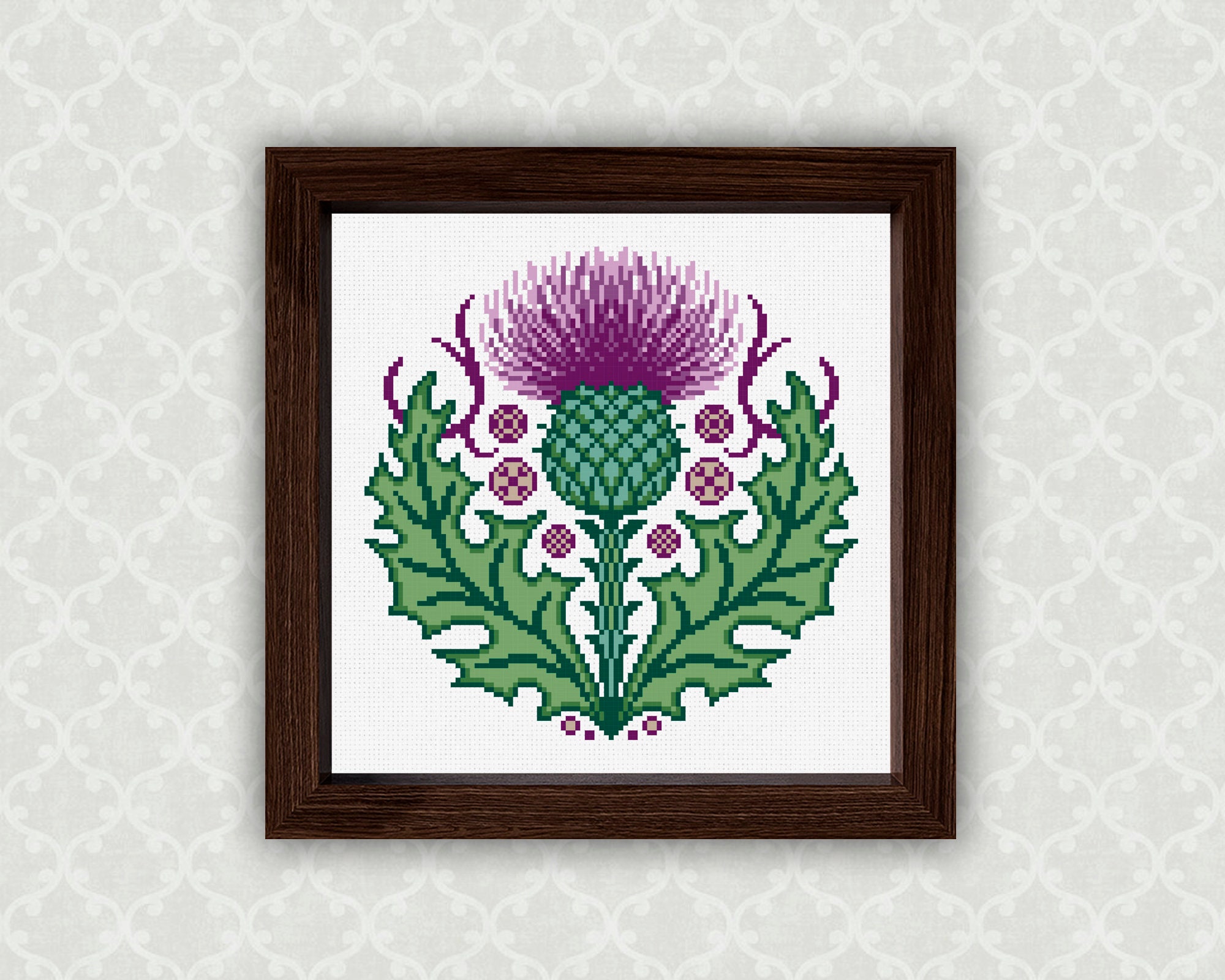 Thistle Cross Stitch Pattern: Scottish Floral Embroidery (PDF Download ...