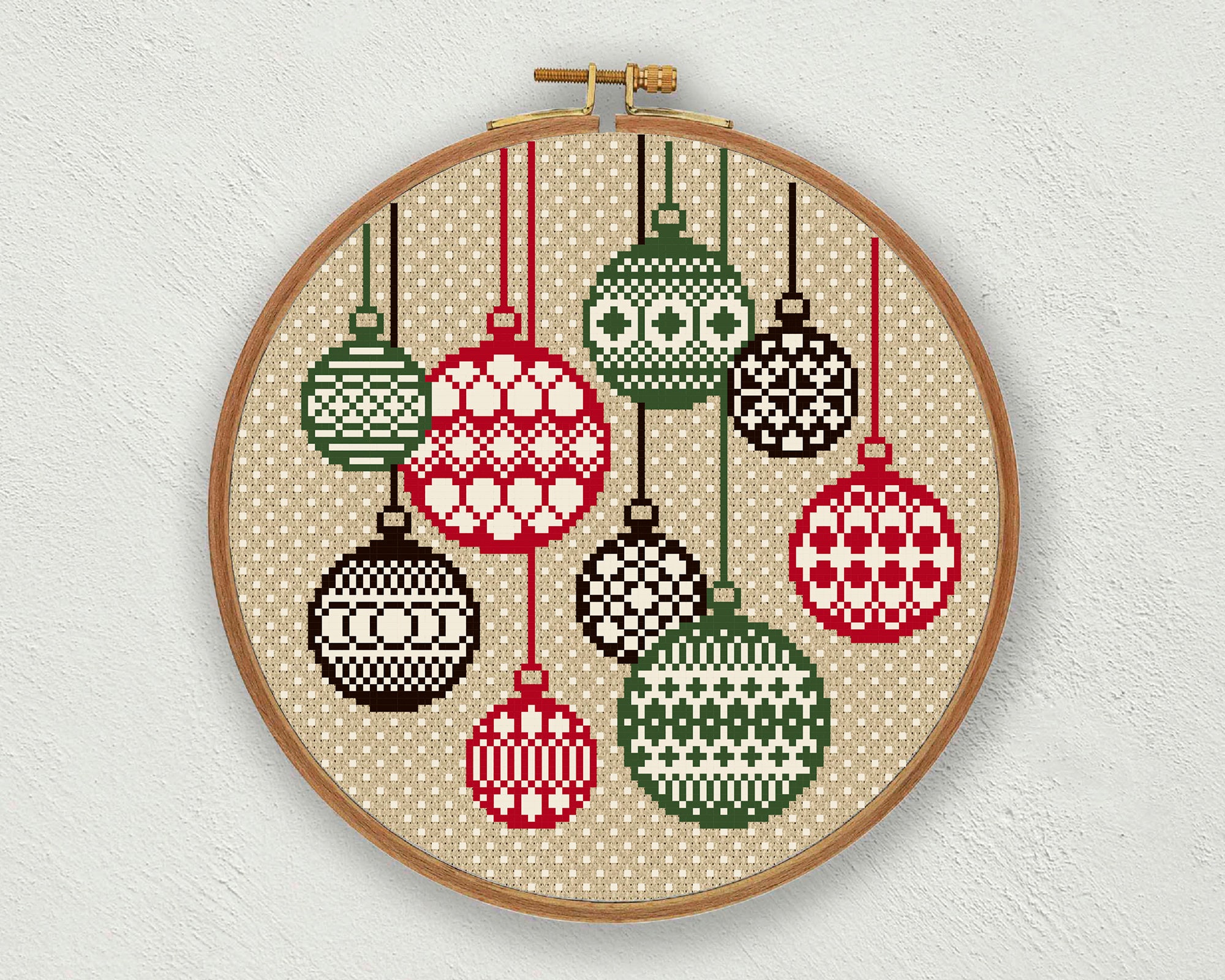 Christmas Cross Stitch Pattern, Christmas Balls Cross Stitch