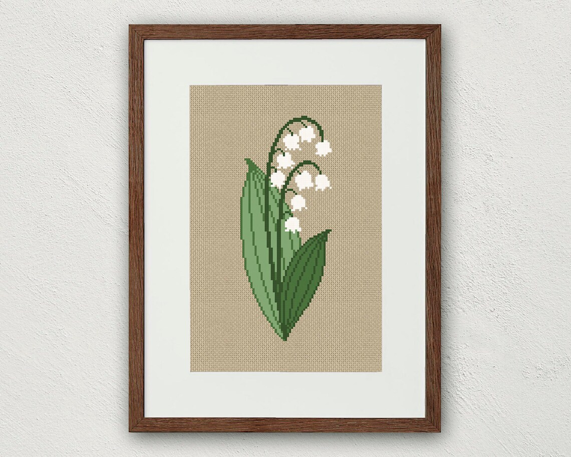 Lily of the Valley Cross Stitch Pattern May Birth Flower | Etsy