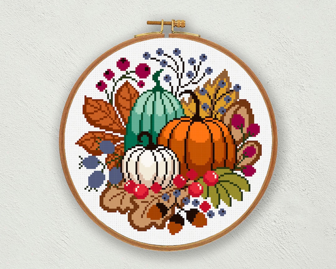 Fall Pumpkins Cross Stitch Pattern: Autumn Harvest (PDF Pattern) - Etsy