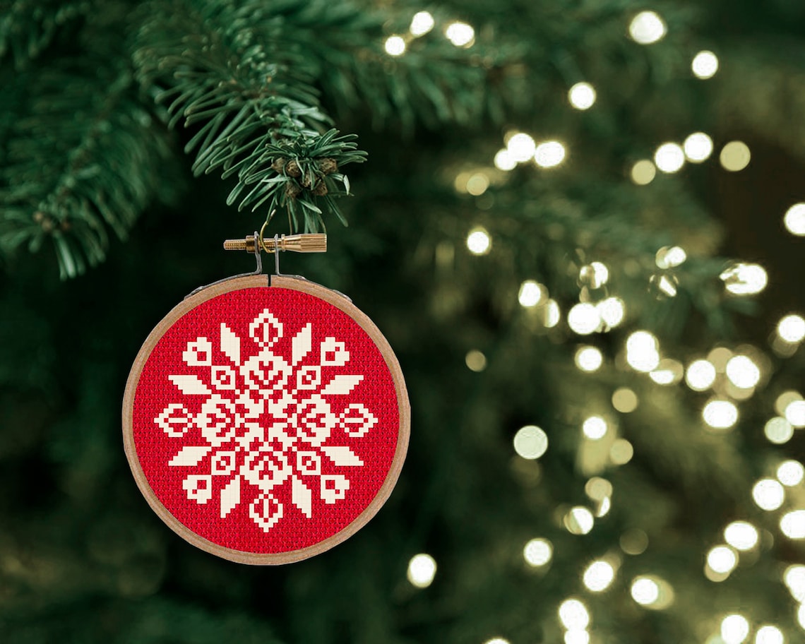 Christmas snowflakes cross stitch holiday ornaments cross