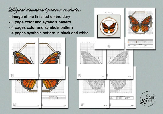 Birdwing Butterfly Beginner Hand Embroidery Pattern