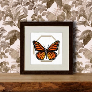 Monarch Butterfly Cross Stitch Pattern, Insect Cross Stitch, Hoop ...
