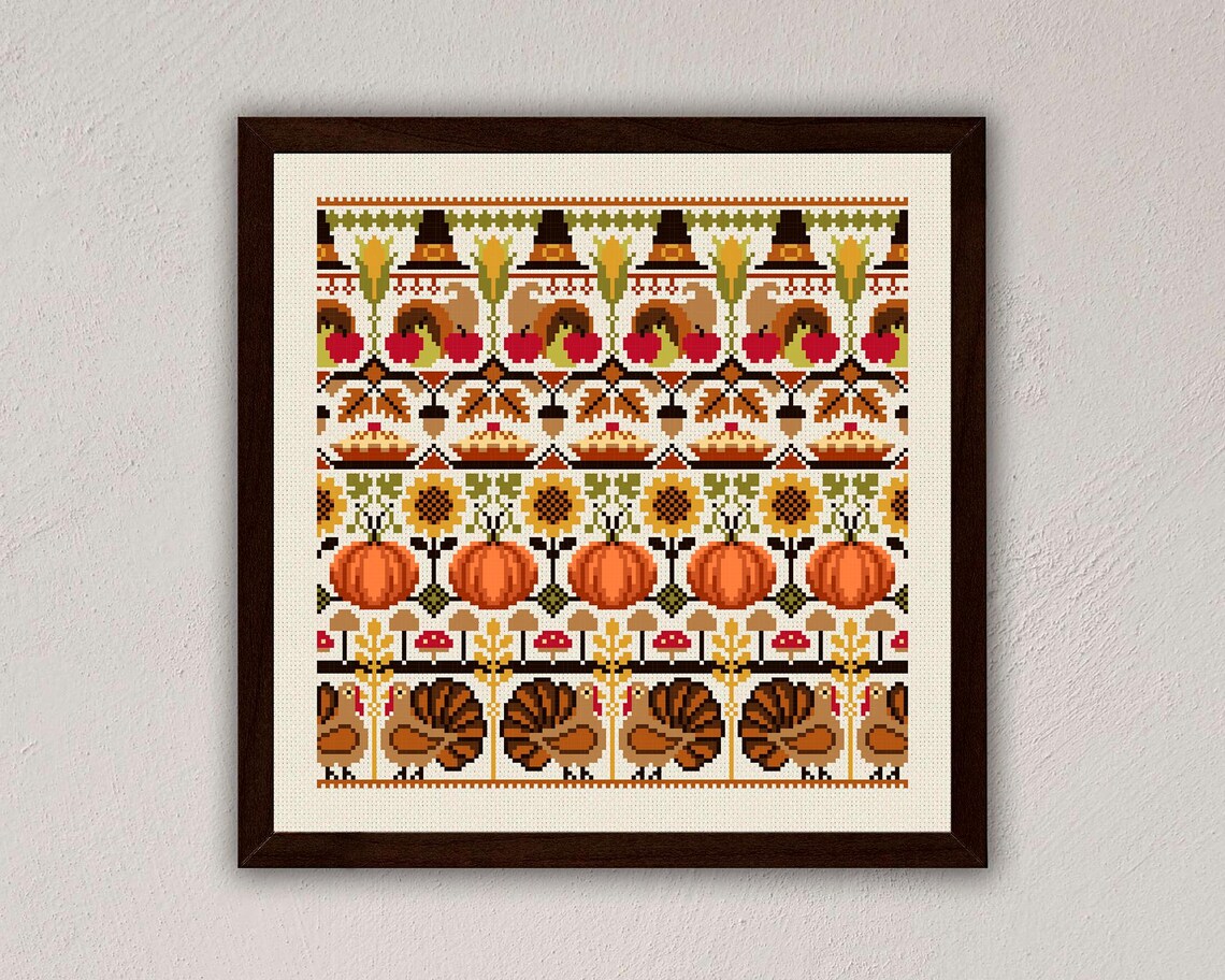 Thanksgiving Cross Stitch Pattern: Harvest Fall Decor (PDF Pattern) - Etsy
