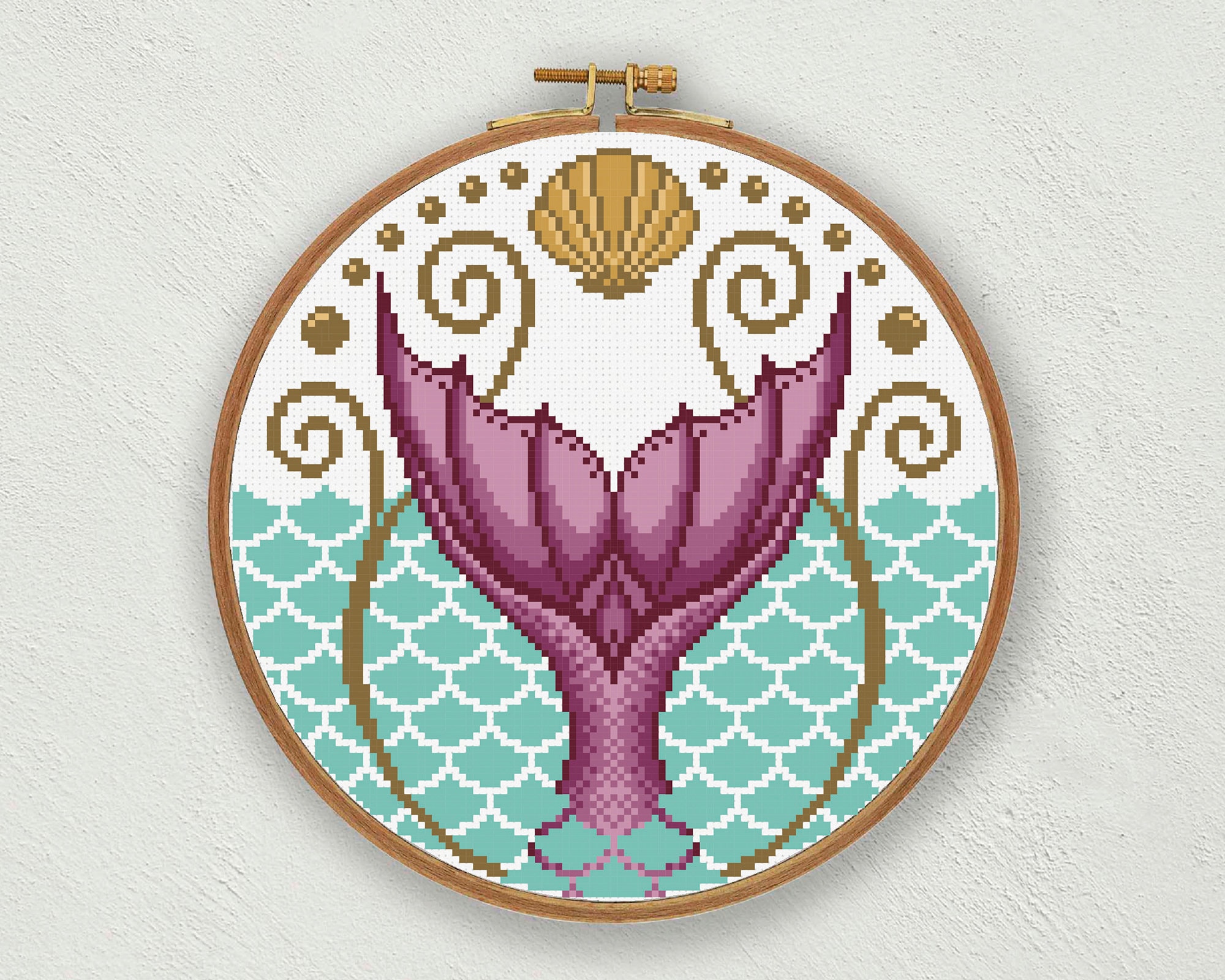 Mermaid Tail Cross Stitch Pattern Mermaid Cross Stitch - Etsy