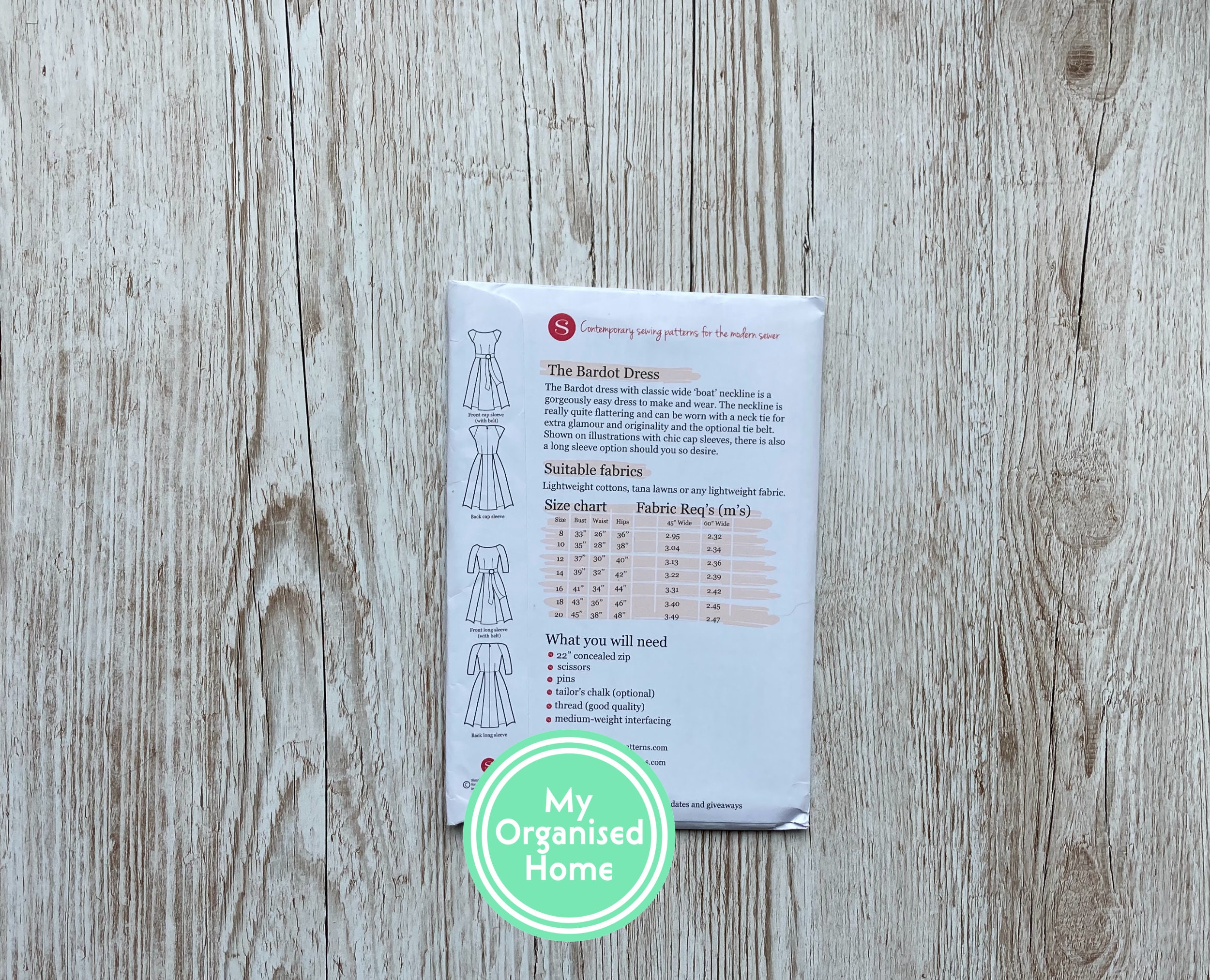 Simple Sew Bardot Dress Sewing Pattern 012 Sizes 820 Etsy UK