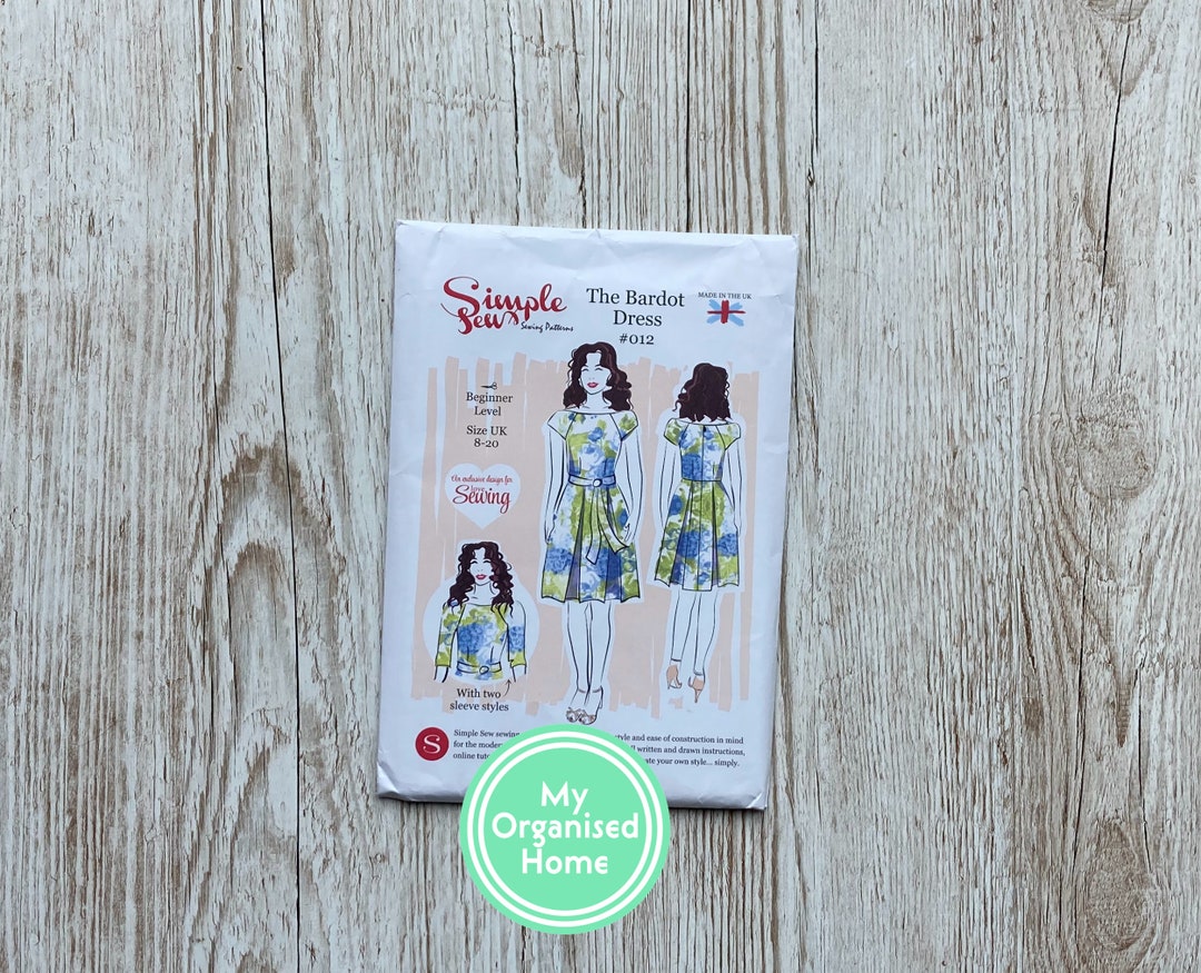 Simple Sew Bardot Dress Sewing Pattern 012 Sizes 820 Etsy UK