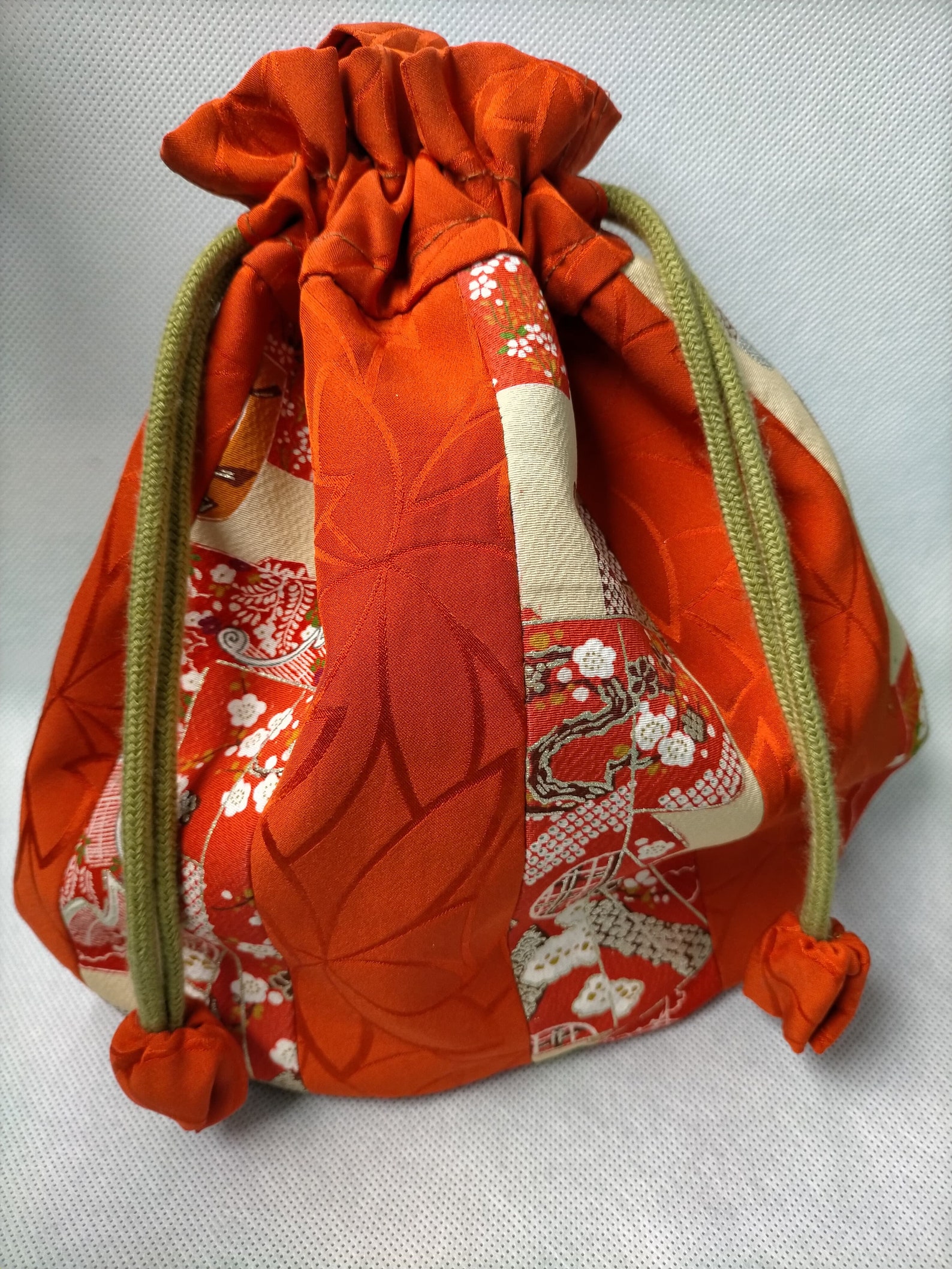 Japanese Handmade Drawstring Bag By Vintage KimonoHand Bag Etsy