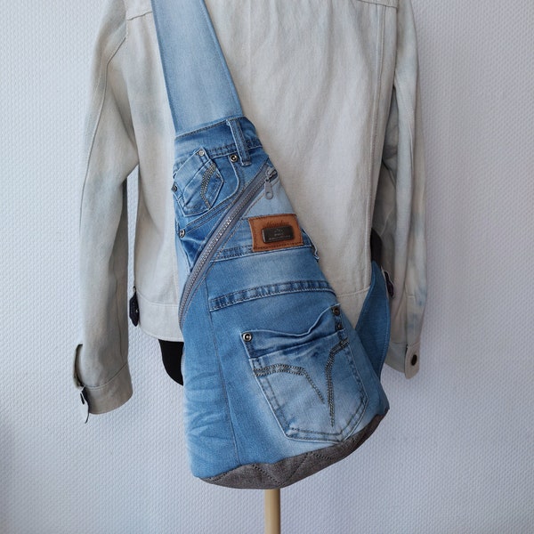 Crossbody Bag Rucksack Handtasche aus Jeans